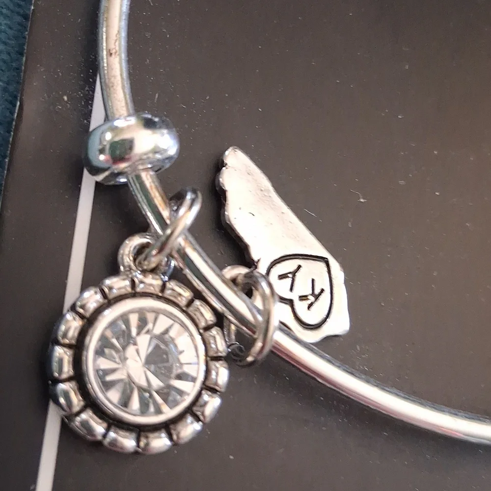 Kentucky Silver Charm Bangl Cuff Bracelet with Leopard Kentucky Keychain